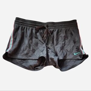 Gray Nike Shorts With Teal & Pink Accents